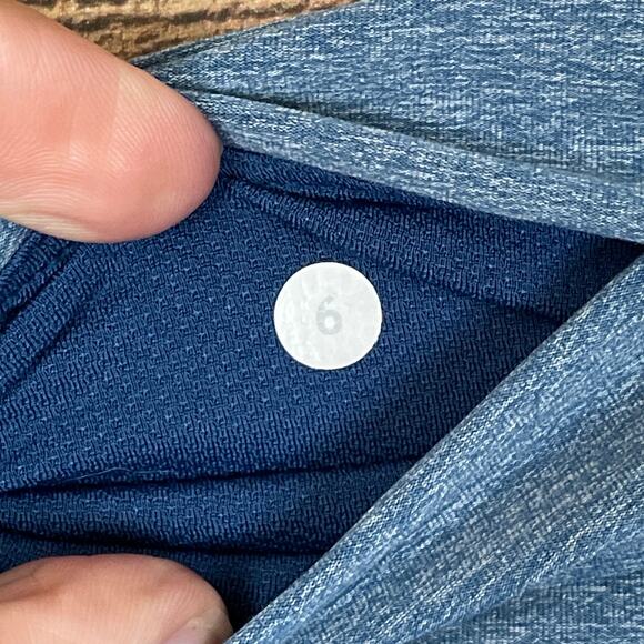 Lululemon Training Tough Crop Mesh Leggings Poseidon Blue SZ 6 - Picture 10 of 12